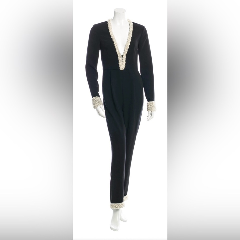 RACHEL ZOE Pearl-Trimmed Jumpsuit
